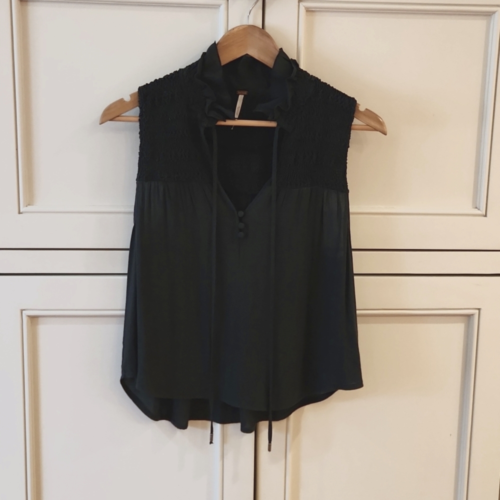 Black dressy ruffle top
